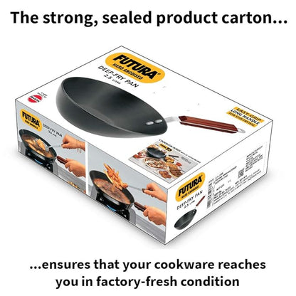 Hawkins Futura 2.5 Litre Deep Fry Pan Long Handle Hard Anodised Kadai