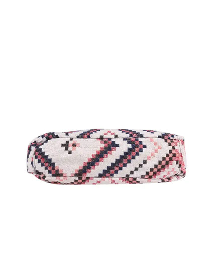 Astrid Handmade Macrame Flap Over Sling Bag For Girls And Women Colour Engaging Multi Coloured Diamond