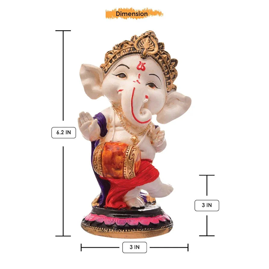 Karigaari India Handcrafted Polyresin Eco Friendly Lord Ganesha Ganpati Idol Figurine