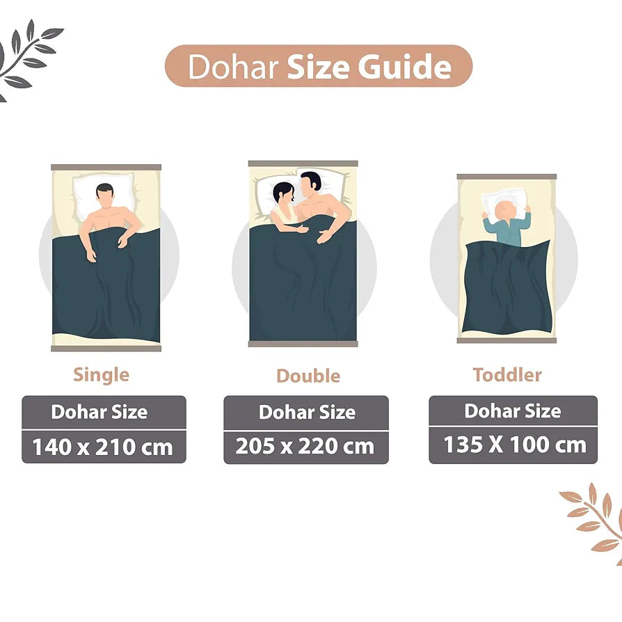 Divine Casa 100% Cotton Reversible Single Bed Dohar Lightweight AC Blanket Colour Floristry Slate & Coral