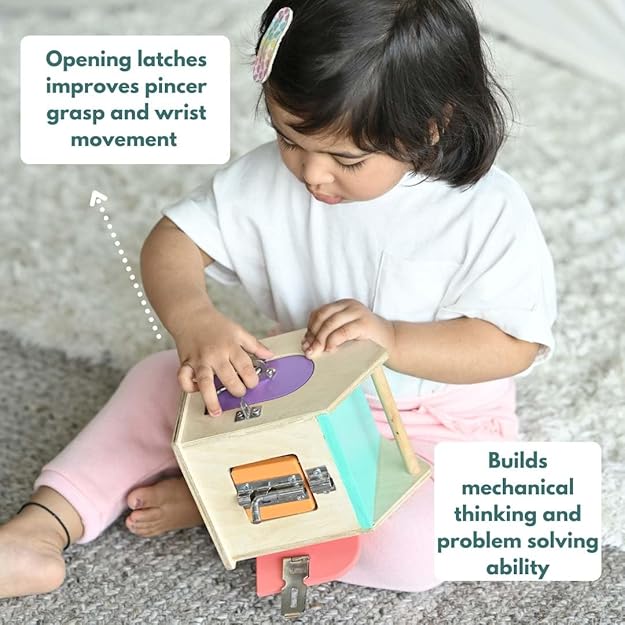 Curious Cub Montessori Learning Wooden Toys | Box 10 Brain Development Problem/puzzle Solving | Hand-eye Coordination