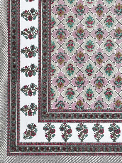 100% Pure Cotton Traditional Printed Bedsheet for Double Bed King Size Bedsheet with 2 Pillow Covers