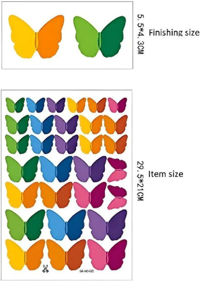 Jaamso Royals Multicolour 3d Butterfly Stickers for Wall 6 x 1 x 4 Centimeters