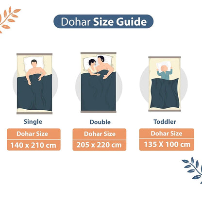 Divine Casa 120 GSM Microfiber Single Kids Dohar Soft & Lightweight Throw Blanket Geometric Pattern Colour Blue-Grey & Orange