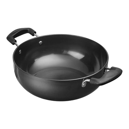 Vinod Black Pearl Hard Anodised Non Stick Deep Kadhai - 2.1 LTR, 20 cm | 3.25mm Thickness | kadai for Cooking