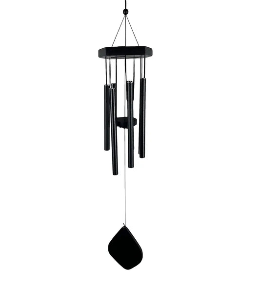 Digant Handcrafted Black 7 Metal Pipes Wind Chime Black