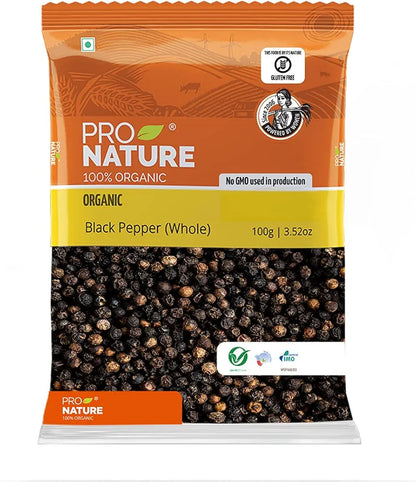 Pro Nature 100% Organic Black Pepper , 100 gram