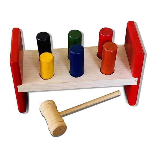 Mini Leaves Wooden Hammer Toy Toddler Bench | Pounding and Hammering Toy Block Punch Drop Instruments Enhancing Early Learning