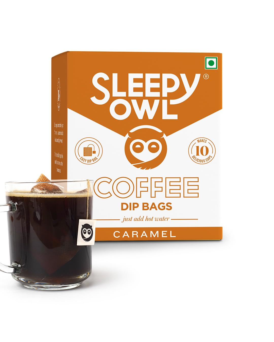 Sleepy Owl Caramel Ground Coffee Dip Bags - 100 gms