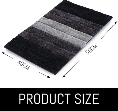 Luxe Home International Microfiber Rectangular Bath mat Soft Anti Slip Skid Luxury Mats 40X60 Cm Colour Anthra (Pack of 2)