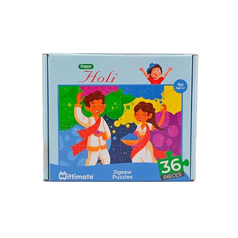 Mittimate Holi Jigsaw Puzzle Game for Kids Age 4 to 6 Old 36 Pieces Puzzle Toy