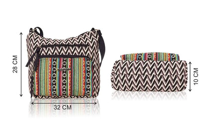 Astrid Multicolor Cotton Sling Bag for Women