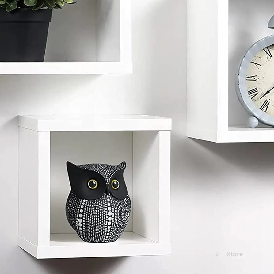 Xtore Modern Classy Lucky Owl Resin Art Figure Showpiece