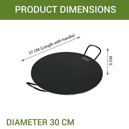 Femora Foged Die Cast Aluminium Non Stick 30 Cm Dosa Tawa With Both Side Handle | Granite Finish | Induction & Gas Ready