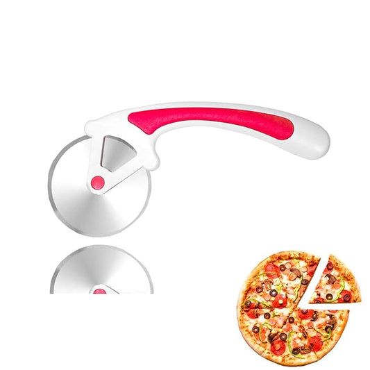 Signamio Premium Pizza Cutter Sandwich Paratha Chapati Roti Wheel Smooth Rotating Slicer Pink