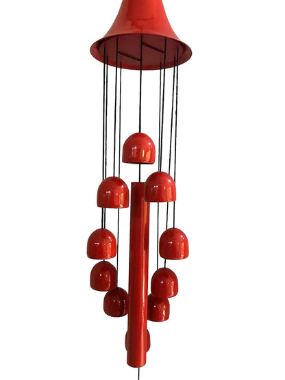 Paradigm Pictures 10 Bells Wind Chime for Home Decor Good Luck Red