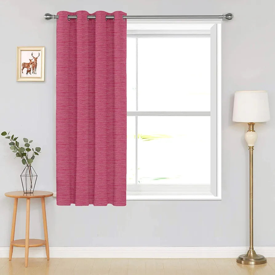 Divine Casa 5 Feet Premium Blackout Window Curtain Thermal Insulated Noise Reducing & Room Darkening Polyester Single Panel Colour Firebrick (Pack of 1)