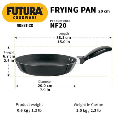Hawkins Futura 20 cm Frying Pan Non Stick Fry Pan Small Frying Pan Black