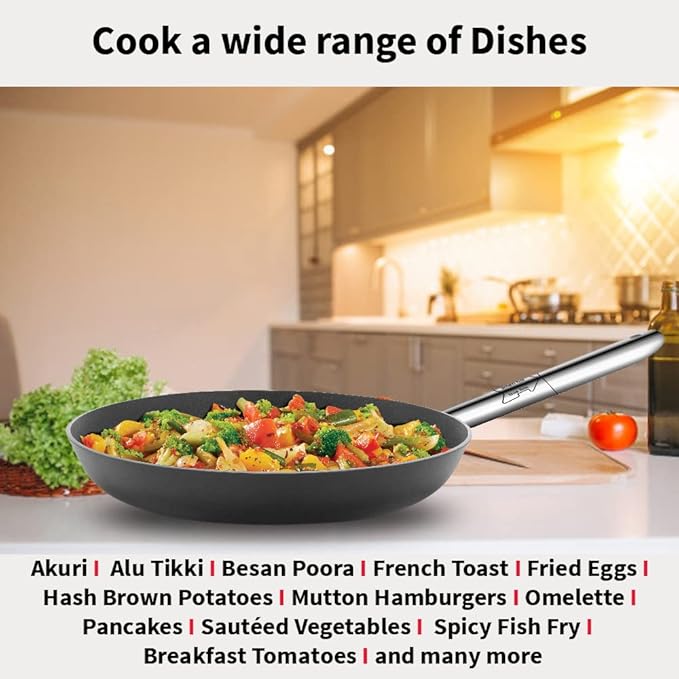 Hawkins Futura 30 cm Frying Pan Non Stick Fry Pan with Stainless Steel Handle