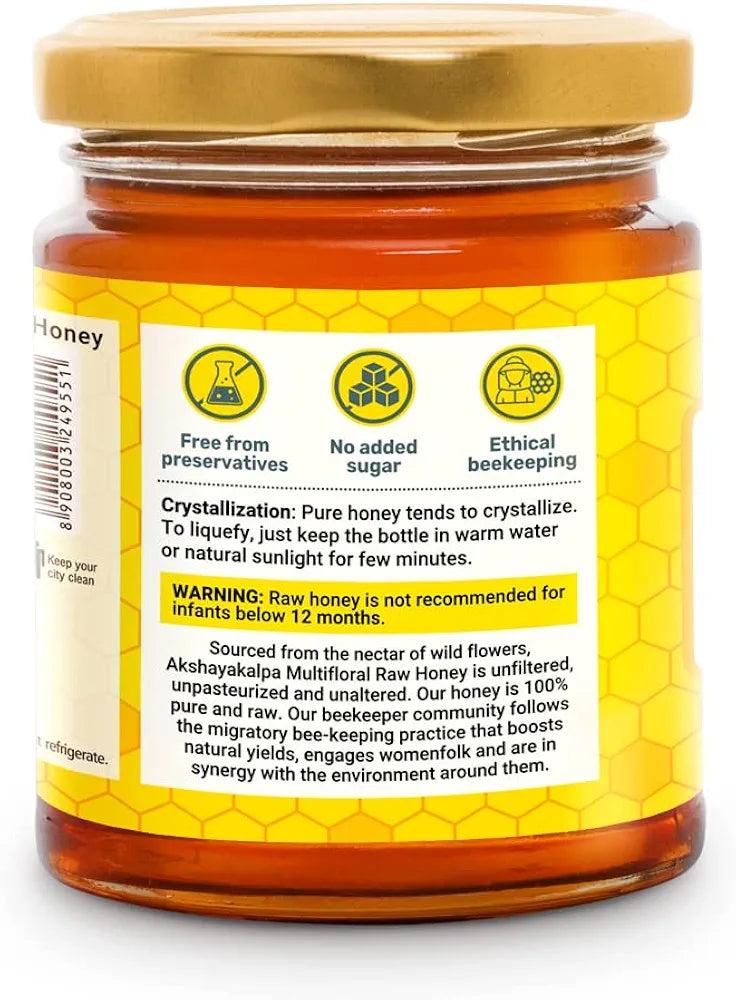 Akshayakalpa Multifloral Raw Honey 250 gms