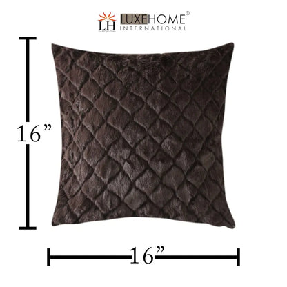 Luxe Home Cushion Cover Marino Fur Sold Design Ultra Soft for Home Decor Set of 2 Colour Cocoa