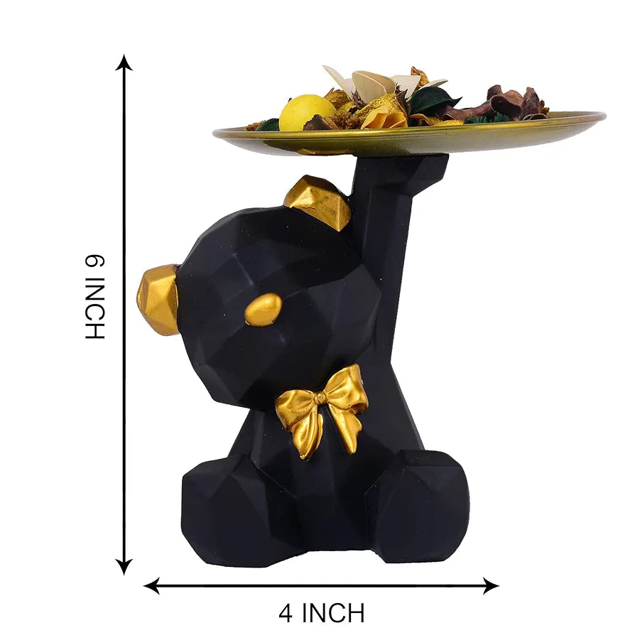 Zart Resin Cool Black Dog Sitt Showpiece For Home Shelves Decor Item
