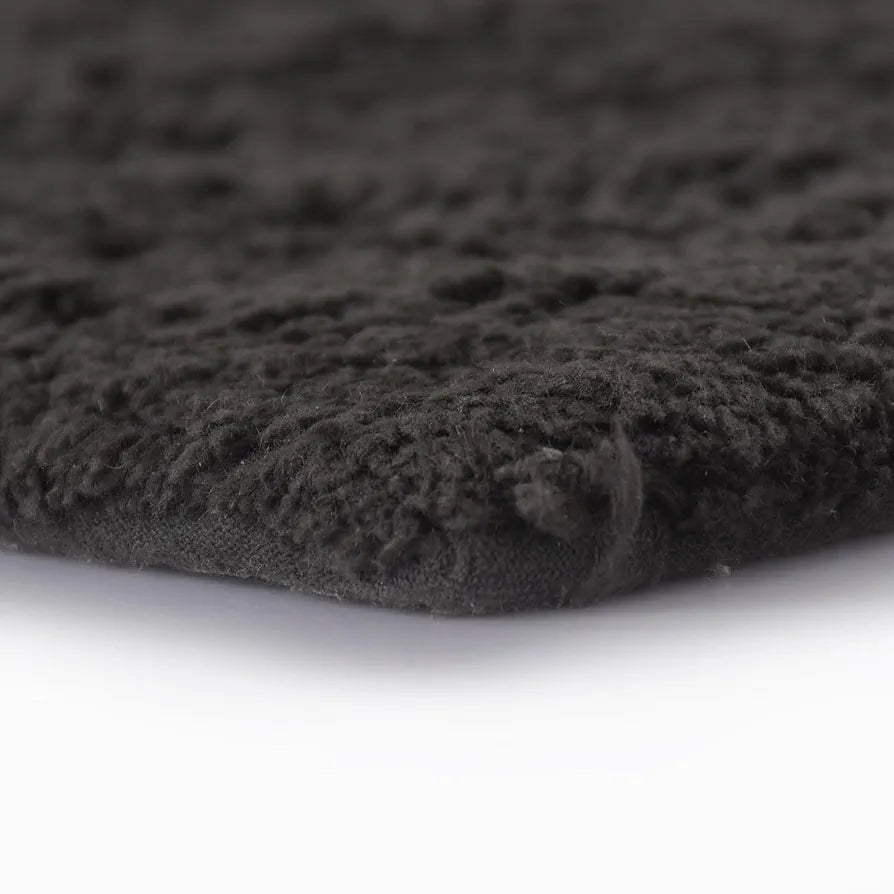 Sashaa World Cotton Tufted V Striped Colour Dk Grey Bathmat And Contour Set Bathmat