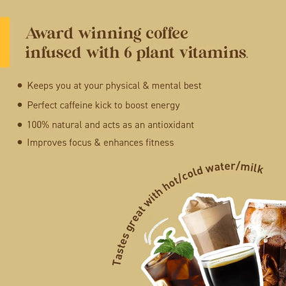 RAGE COFFEE Instant Coffee French Vanilla With 100% Arabica Beans Infused With Plant Based Vitamins| Hot & Cold Coffee | Strong Aroma With Rich Taste - Bottle, 50 Gram