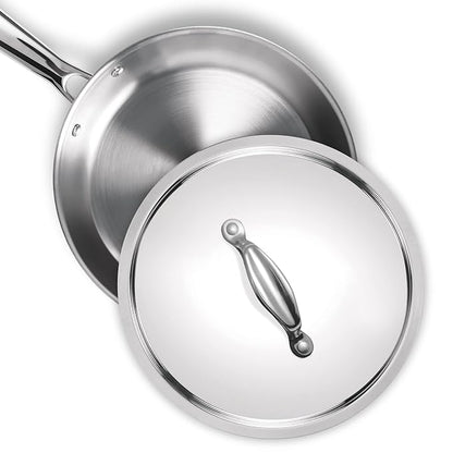 Milton Pro Cook 20 Cm Frying Pan Triply Stainless Steel With Lid, 1.2 Litre - 1106 gms