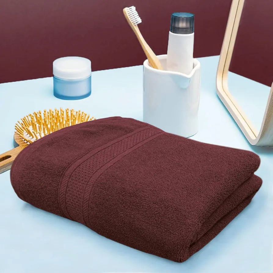 Luxe Home Cotton Bath Towel 450 GSM Quick Dry Large Size Bathroom Towels Colour Wine