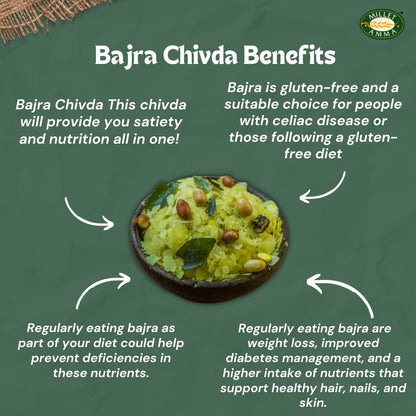 Millet Amma Organic Bajra Chivda Namkeen - 200 gms