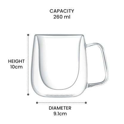 Milton Double Wall Tea Coffee Glass Mug