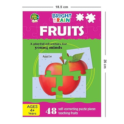 The Book Tree Bright Brain Fruits 48 Piece Jigsaw Puzzle for Preschoolers Educational Toy for Learning