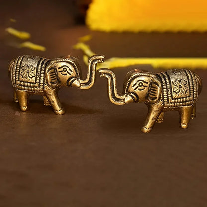 Ekhasa Pure Brass Elephant Idol Showpiece Figurine Feng Shui