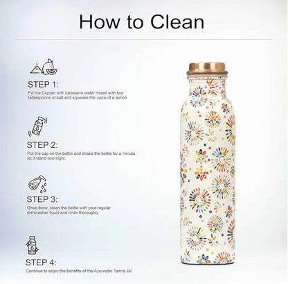 KC Pure Copper Designer Water Bottle | Leak Proof Protection | Ayurveda and Yoga Health Benefits 