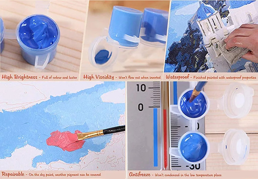 HASTHIP Diy Oil Painting, Acrylic Figures Painting, Paint By Number Adult With 3X Magnifier Card, Printed, Multicolor