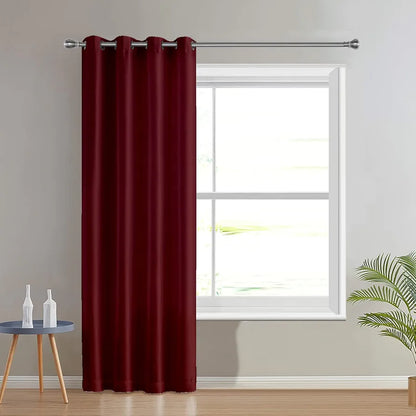 Divine Casa Micro Satin Semi Blackout Door Curtain 7 Feet  Colour Maroon Room Darkening Polyester Panel with Metal Eyelets (Pack of 1)