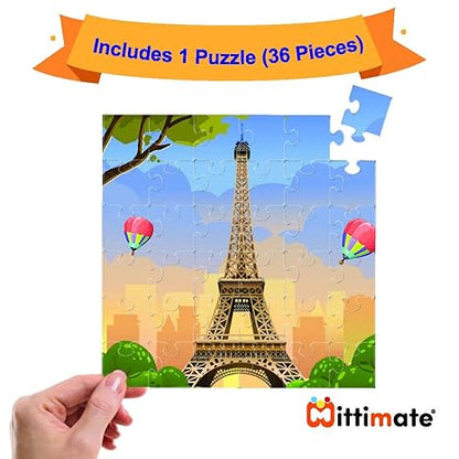 Mittimate Eiffel Tower Jigsaw Puzzle Game for Kids Age 4 to 6 Old 36 Pieces Puzzle Toy