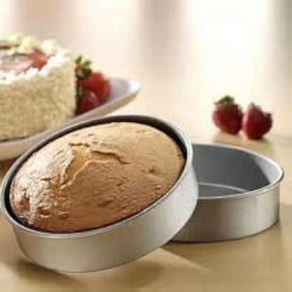 Hazel Round Cake Mould Tin Cake Tray for Microwave and Cooker 7 Inch Aluminium
