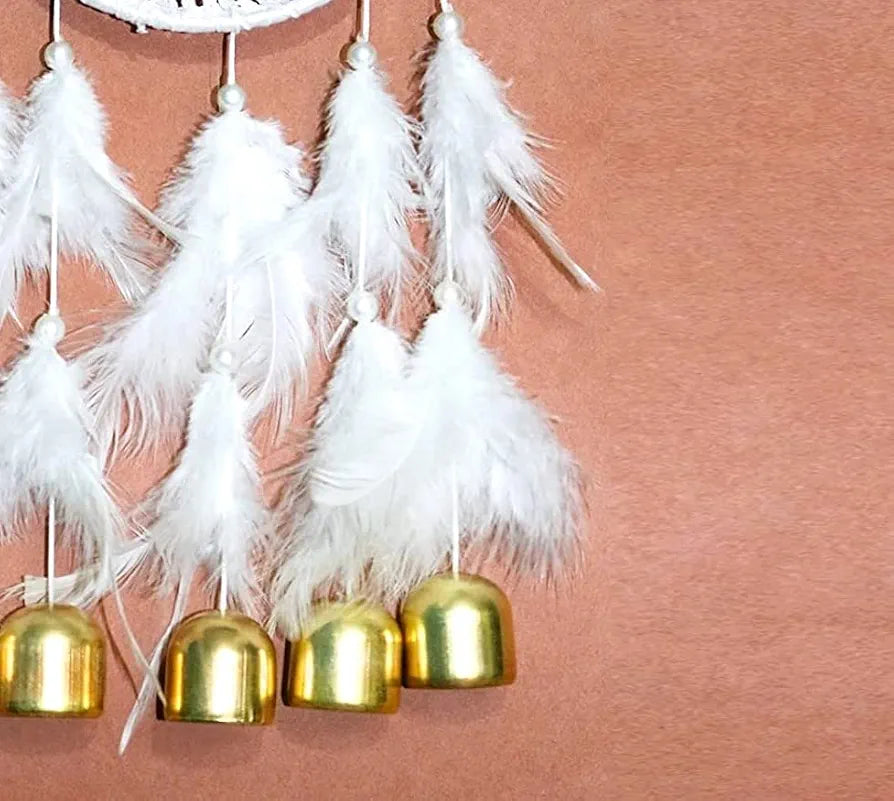 Metal Bell Feather Bead Thread Wind Chime Dream Catcher Small