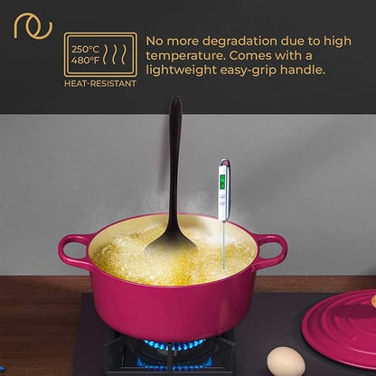 Frenchware Silicone Spatula for Kitchen | Set of 3, Black | Non Stick Small Spatula, Spoon & Brush for Cooking & Baking