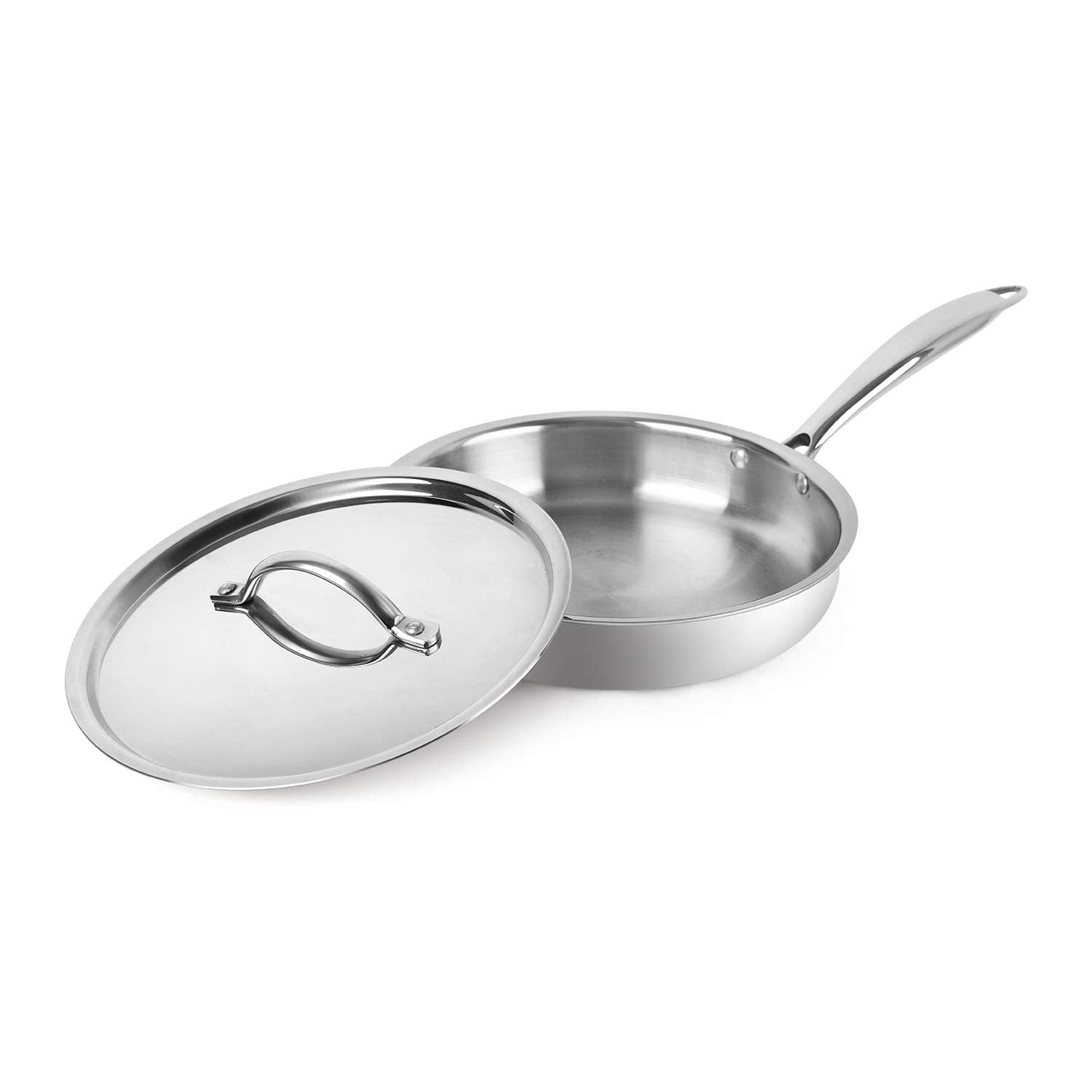 Cello Armour Induction Base Tri-ply Fry Pan With Stainless Steel Lid Flame Proof | Durable & Rust-resistant