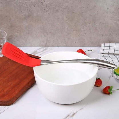 P-Plus International Silicone Spatula Versatile Tools Baking and Mixing Steel Stolled Red