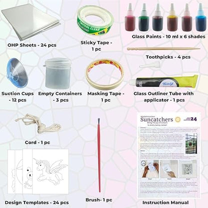 Toykraftt Glass Painting Kit For Kids Diy Window Art Craft Set Painting Kit For Kids
