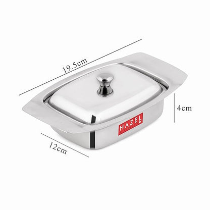 Hazel Stainless Steel Butter Box with Lid Butter Dish with Cover Box for Storing Butter