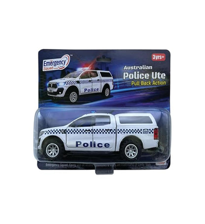 Centy Australian Police UTE Pull Back Police Toy Car with Door Openable for 3Y+ White-Blue Colour