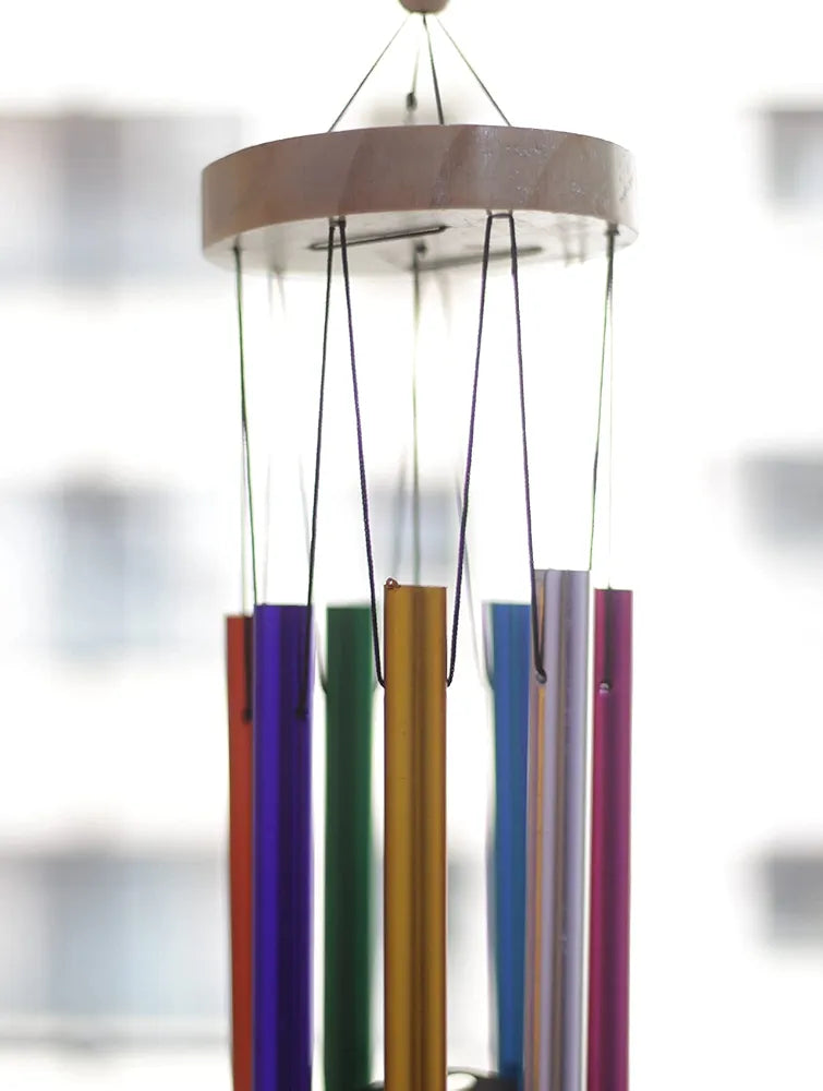 Lilone Brass 7 Color Pipes Wind Chimes 24 Inch Long
