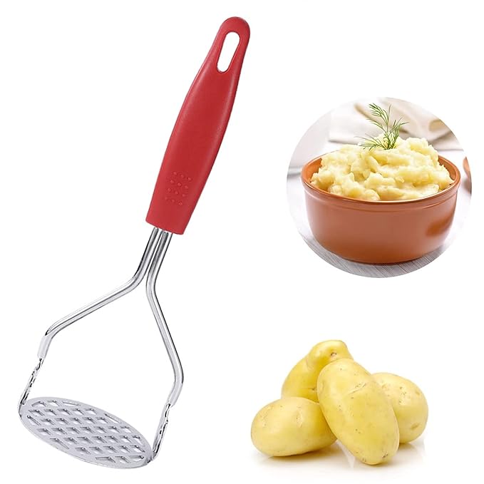 Henij Stainless Steel Potato Ricer Masher Kitchen Gadget with Non-Slip Handle for Mashed Potato