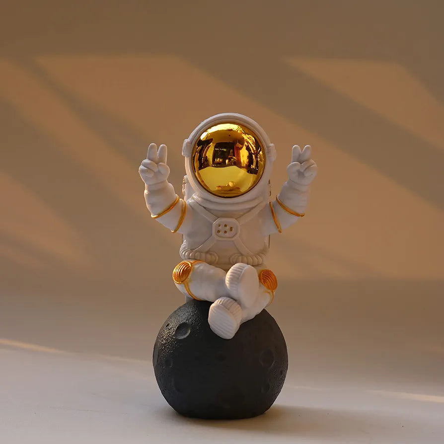 Street27 Astronaut Figurine Showpiece Gold for Home Décor Idols