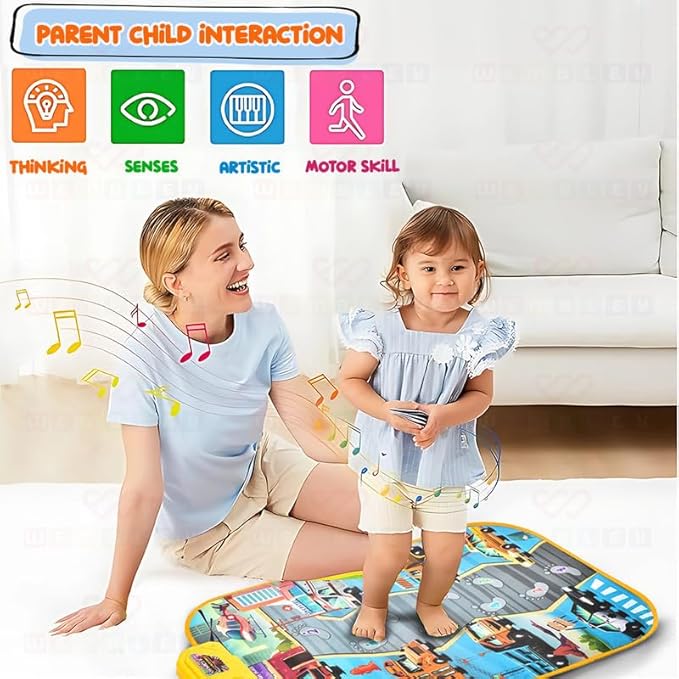 Wembley Transport Musical Mat for Kids Ages 3+ Baby Piano Play Mat